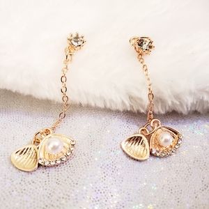 Rose gold Pearl seashell earrings